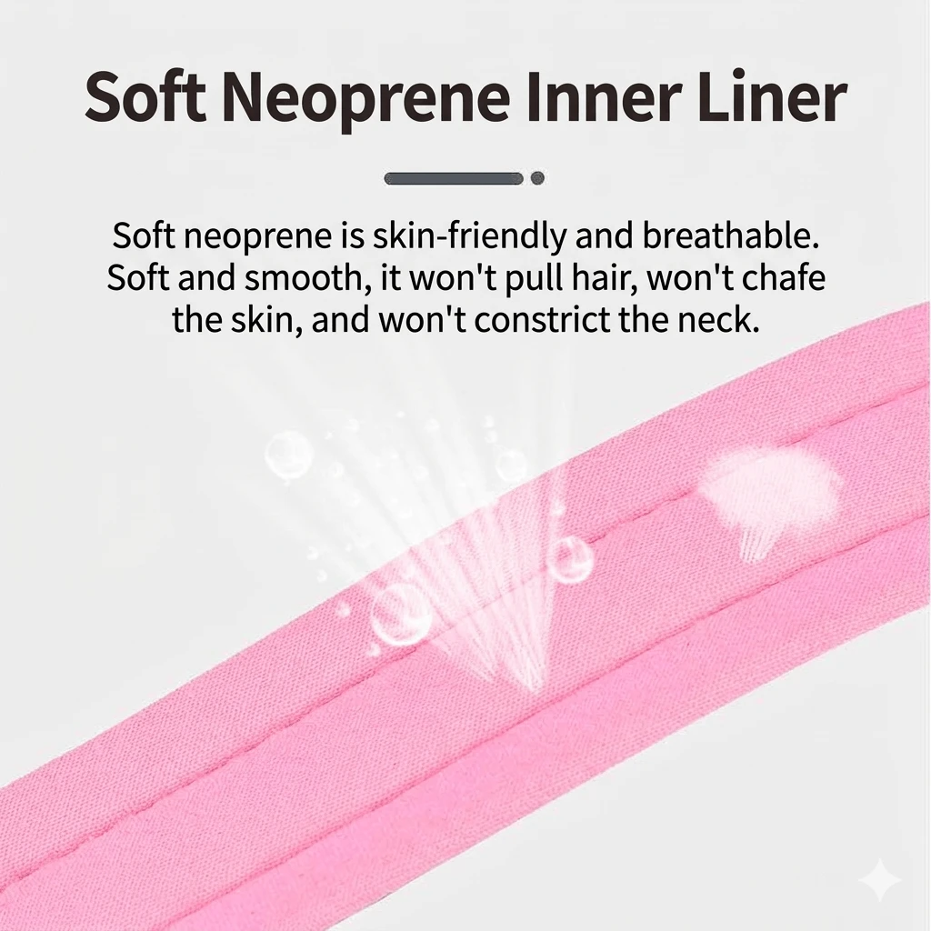 Skin-friendly padded neoprene lining of a custom dog collar, providing breathable comfort.png
